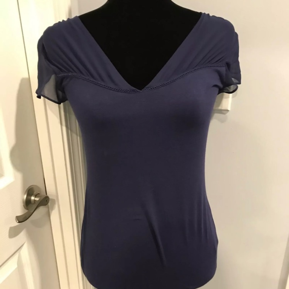 Express Purple short sleeve shirt.